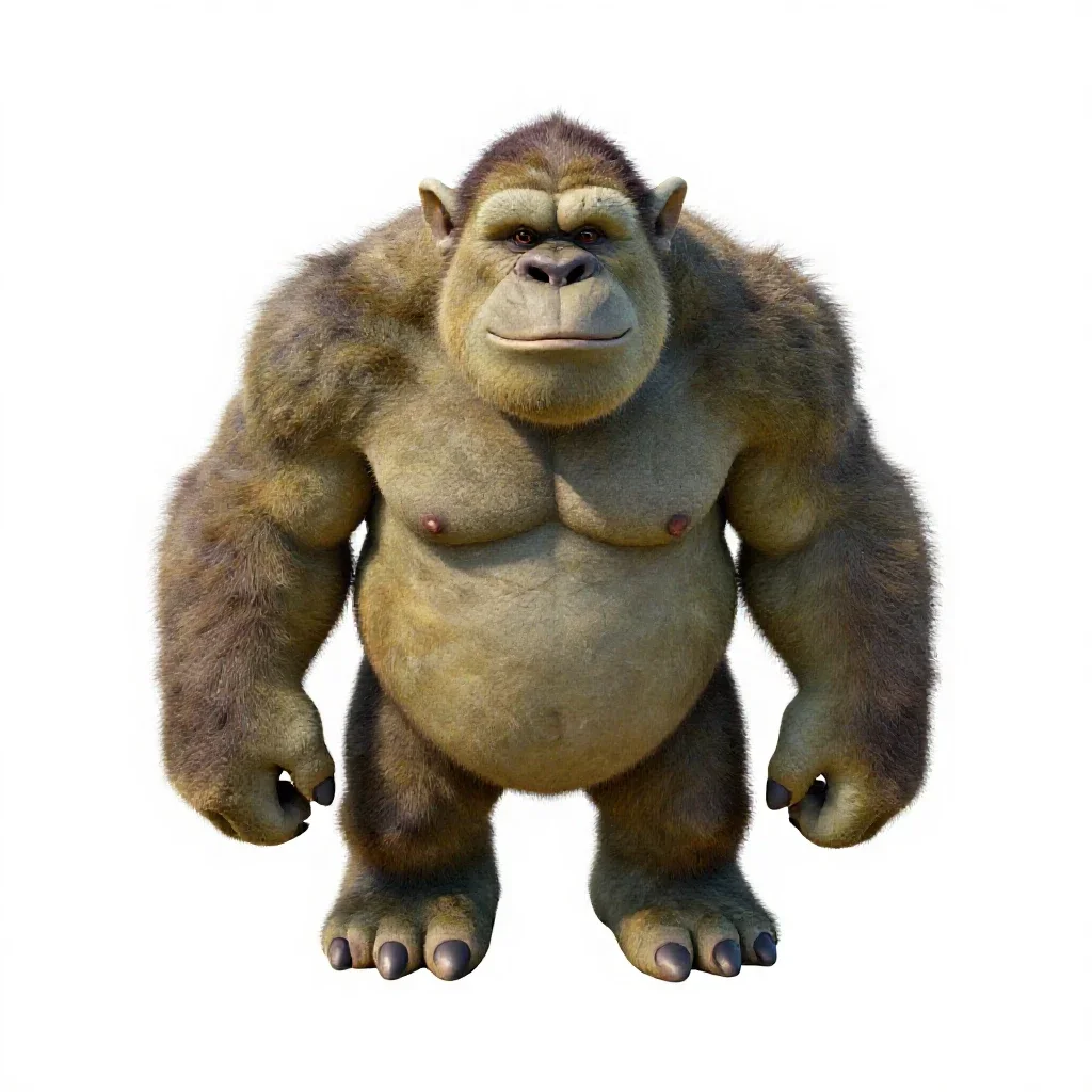 Hulking troll isolated on a white background