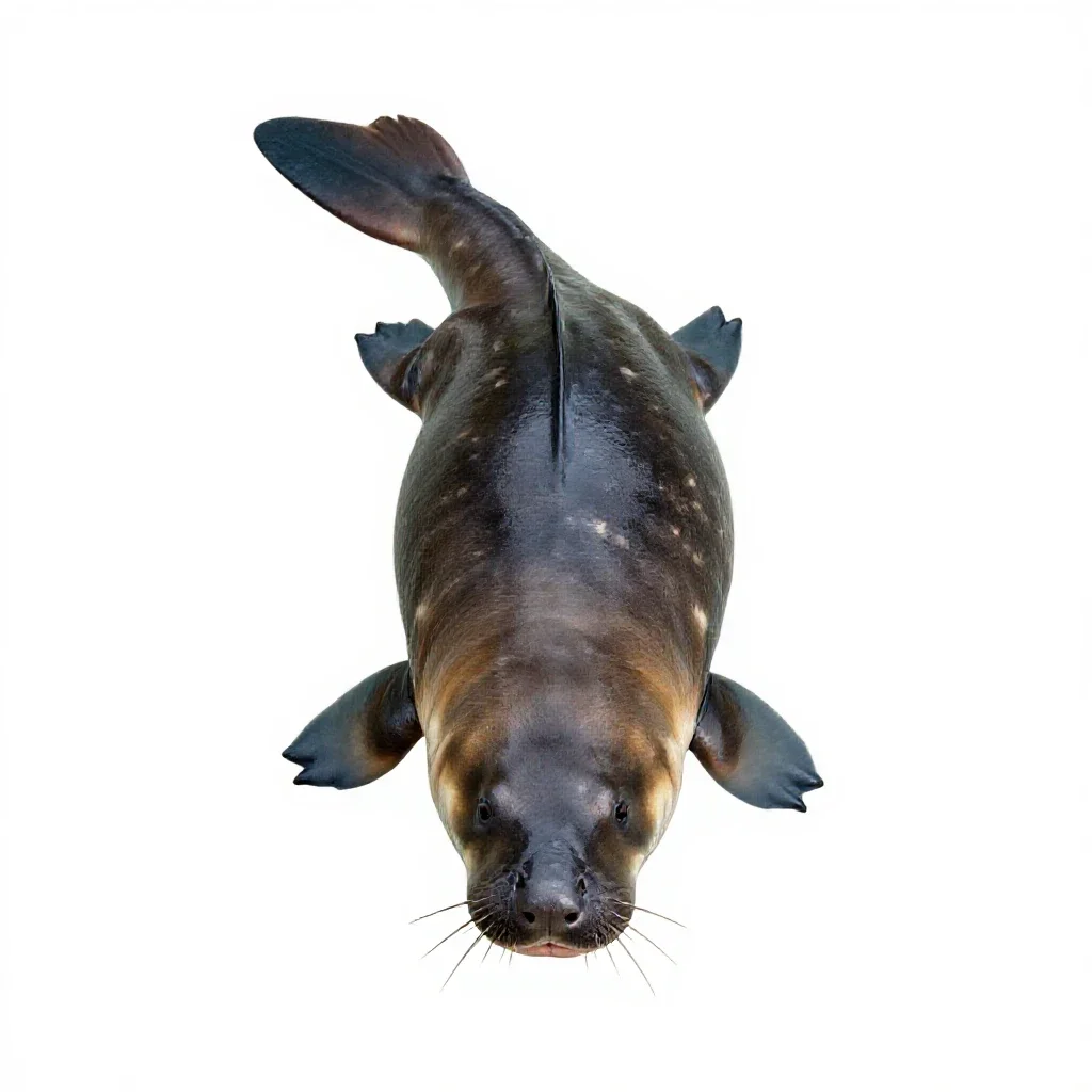 Kelpie rising from water isolated on a white background