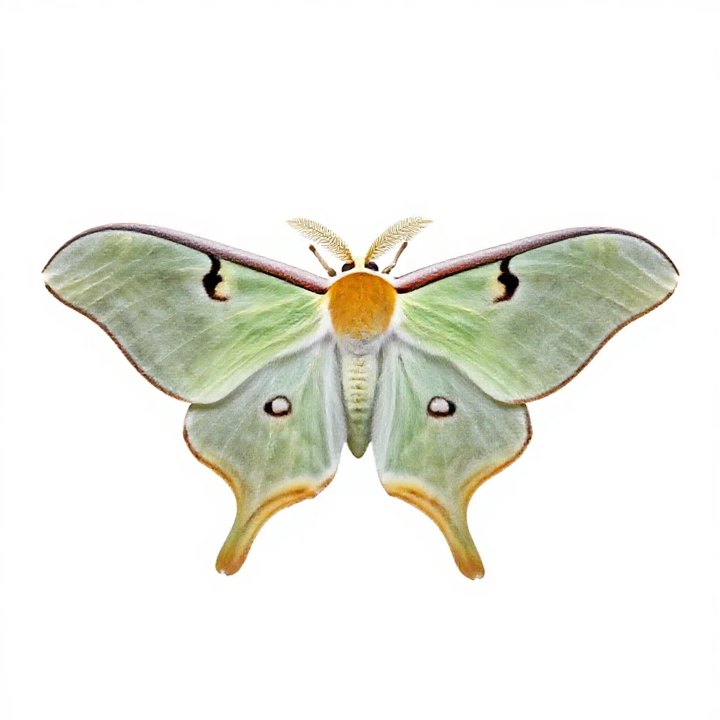 Luna moth isolated on a white background