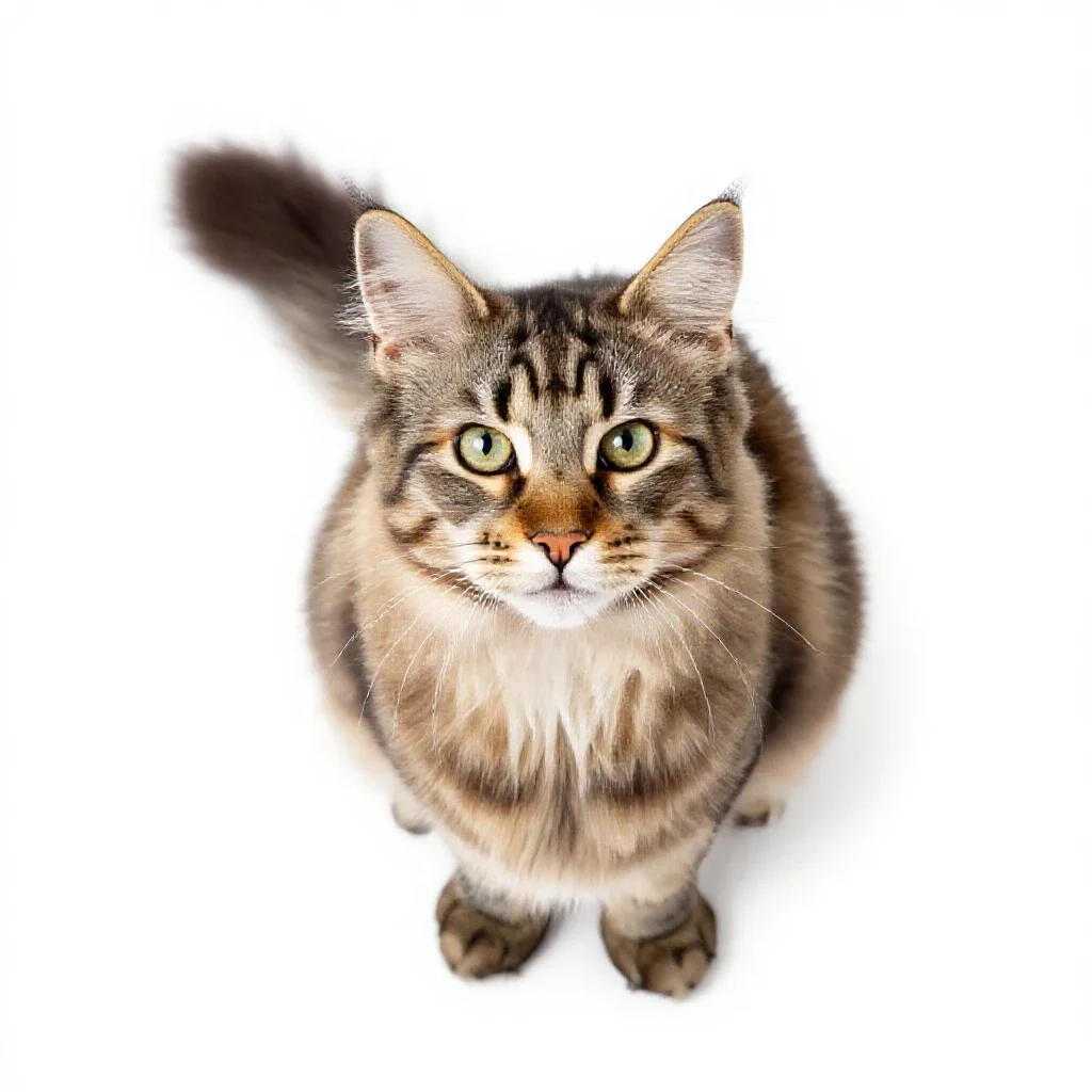 Maine coon cat isolated on a white background