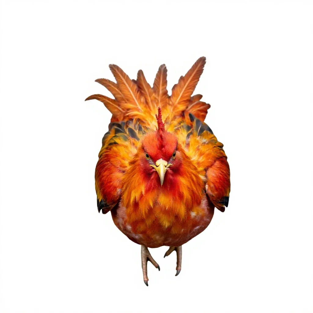 Phoenix in flame isolated on a white background