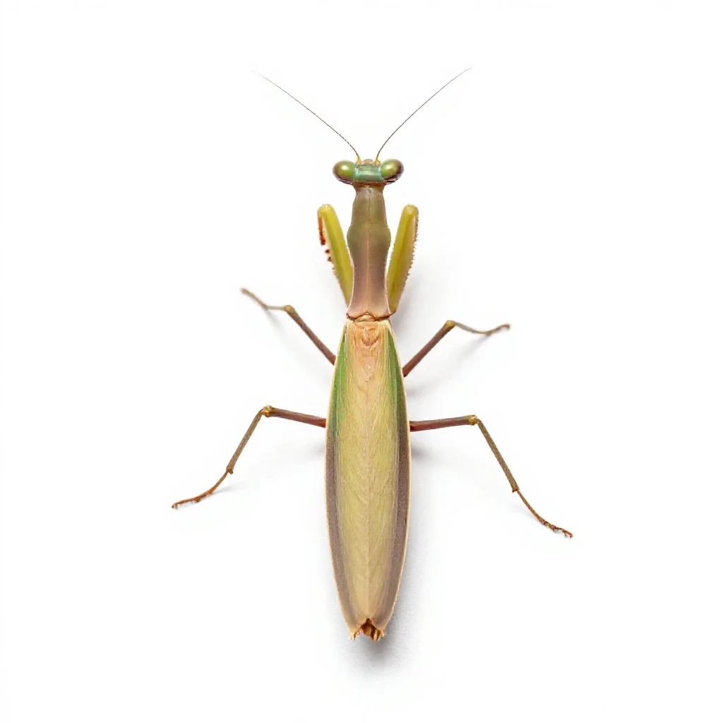 Praying mantis isolated on a white background
