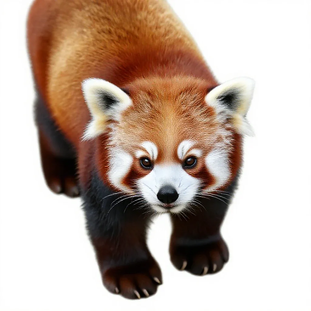 Red panda isolated on a white background