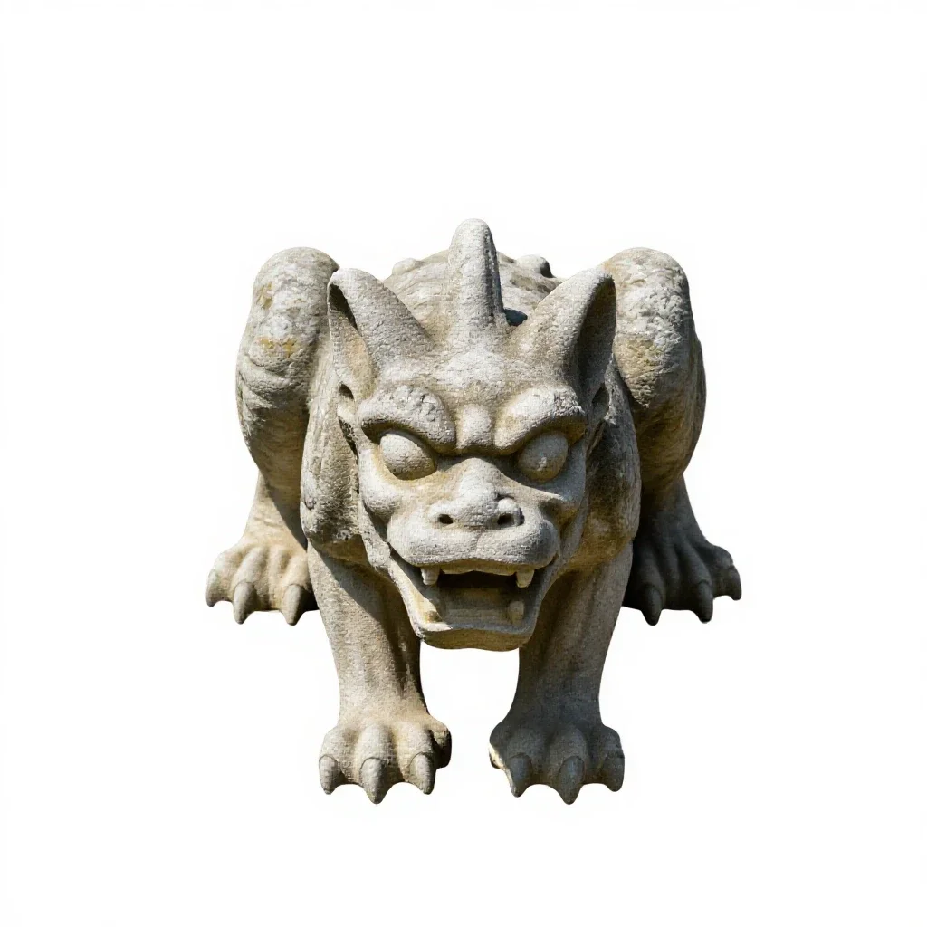 Stone gargoyle isolated on a white background