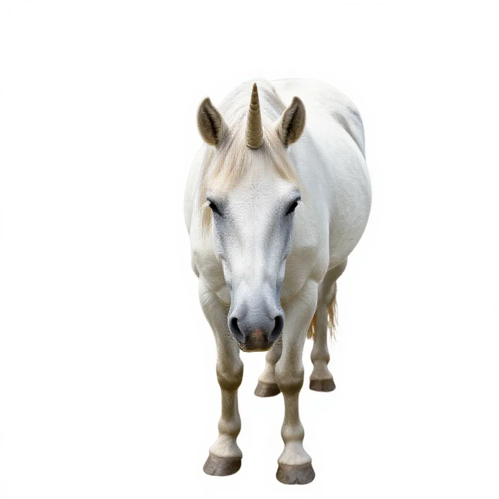 Unicorn at rest isolated on a white background