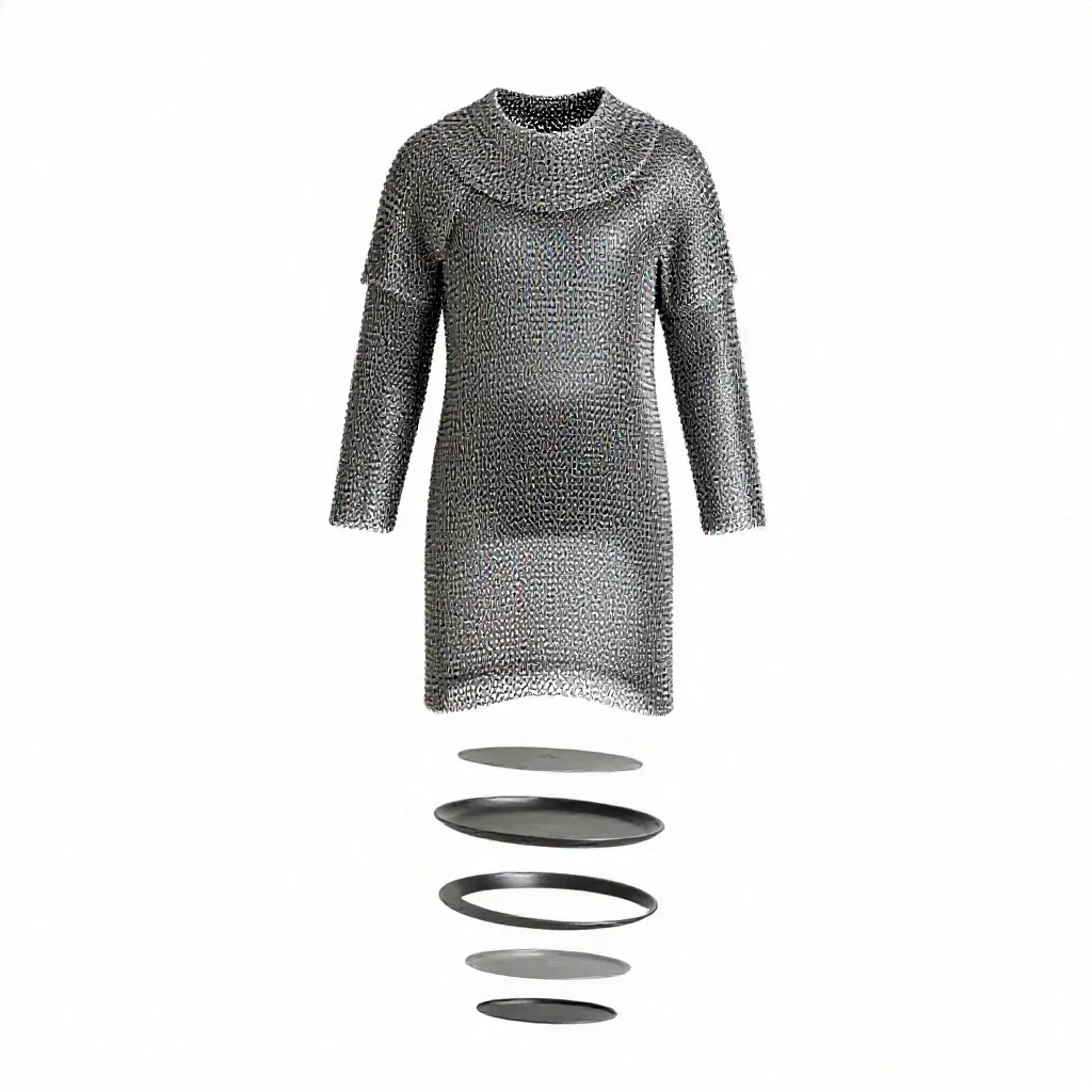 Chainmail hauberk isolated on a white background