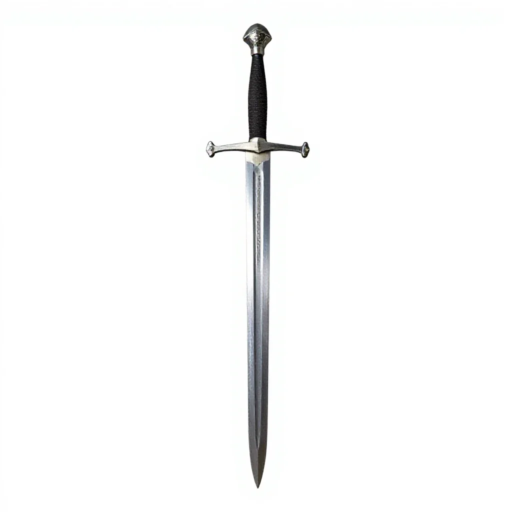 Knight's longsword isolated on a white background