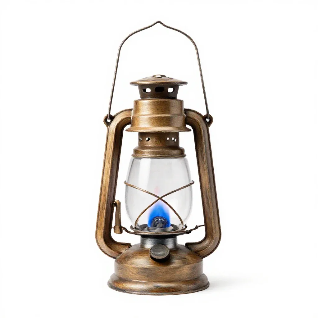 Lantern of blue flame isolated on a white background