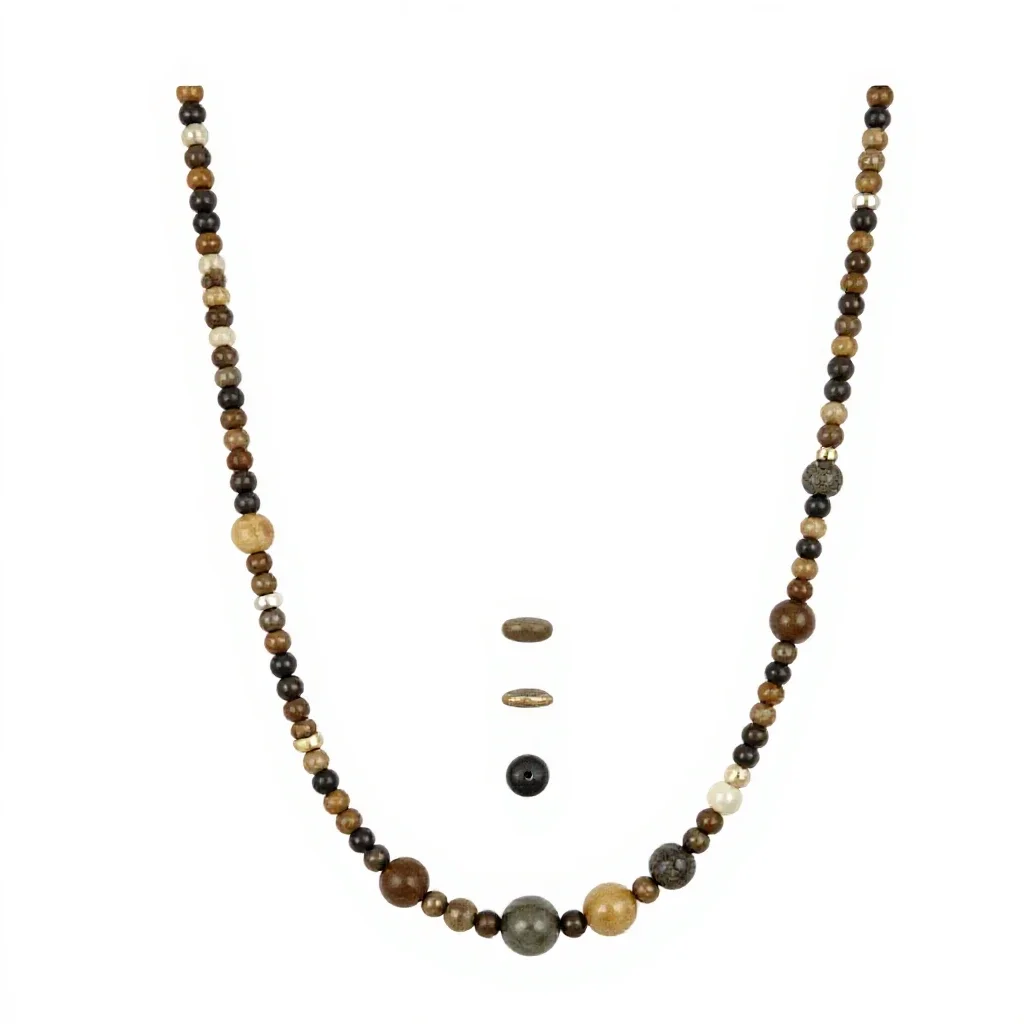 Beaded necklace isolated on a white background