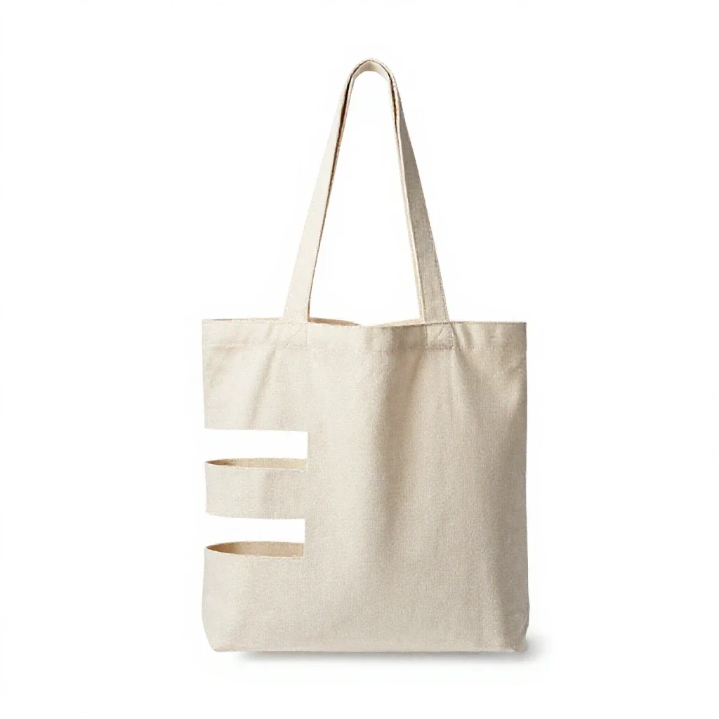Canvas tote bag isolated on a white background