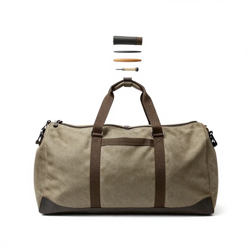 Duffel bag isolated on a white background