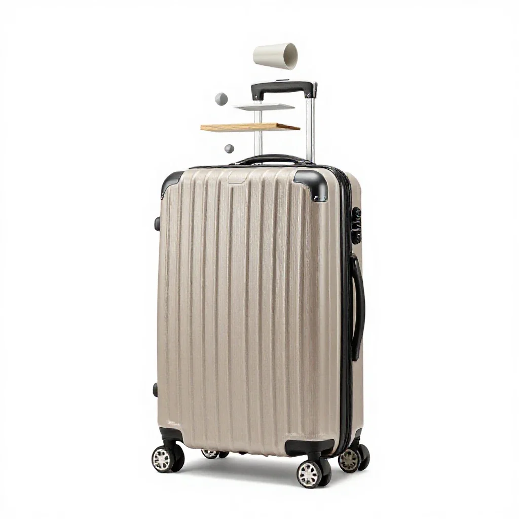 Hard-shell suitcase isolated on a white background