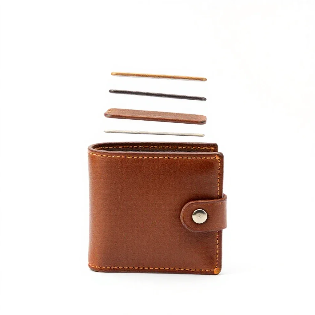 Leather wallet isolated on a white background