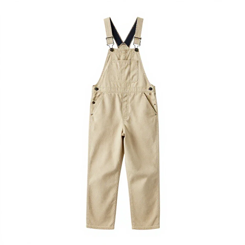 Pair of canvas overalls isolated on a white background