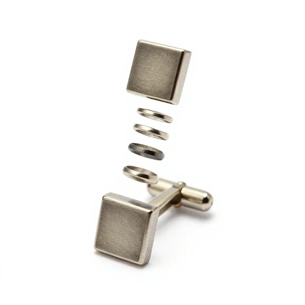 Pair of cufflinks isolated on a white background