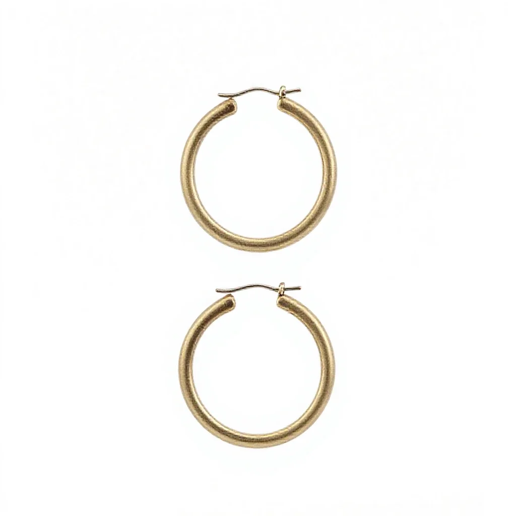 Pair of hoop earrings isolated on a white background
