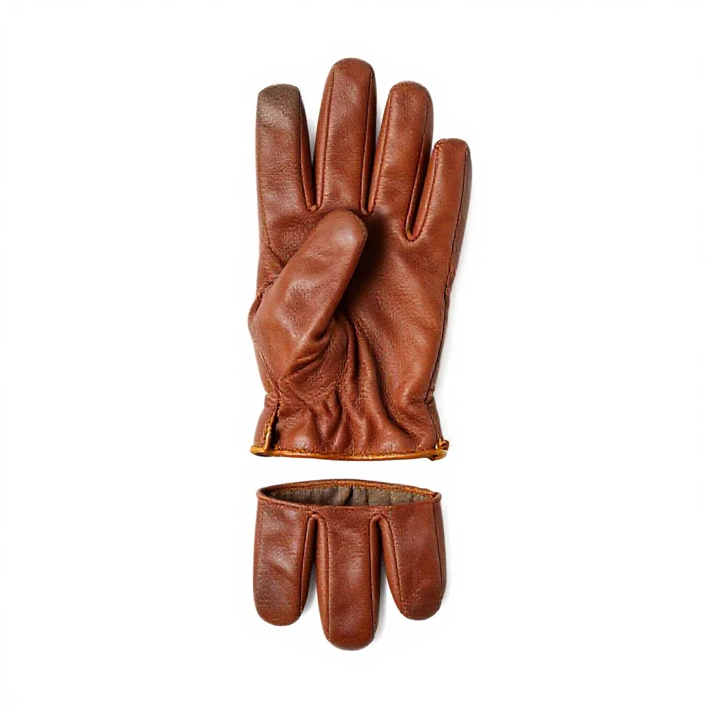 Pair of leather gloves isolated on a white background