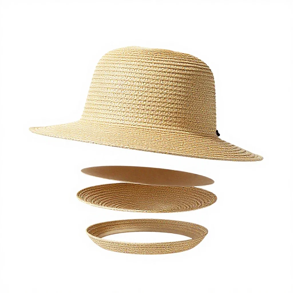 Straw sun hat isolated on a white background