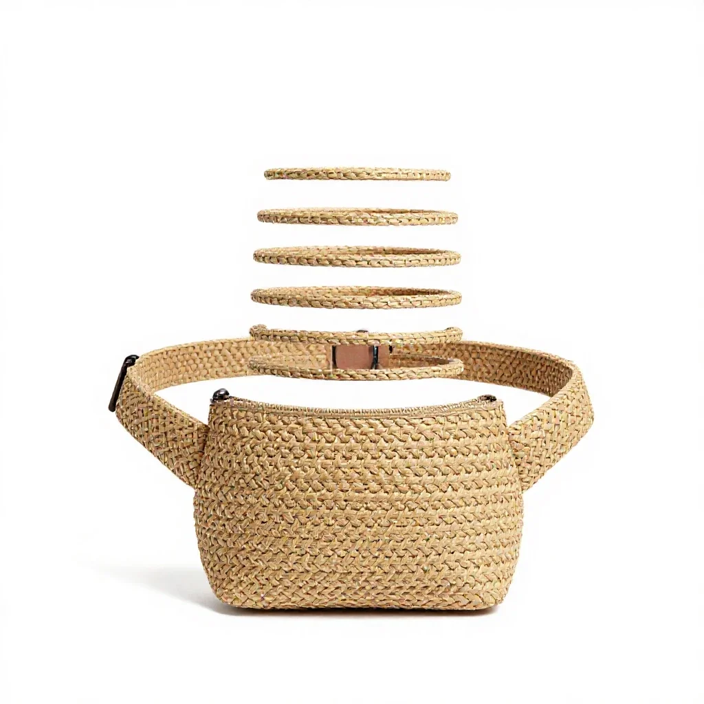 Woven belt bag isolated on a white background