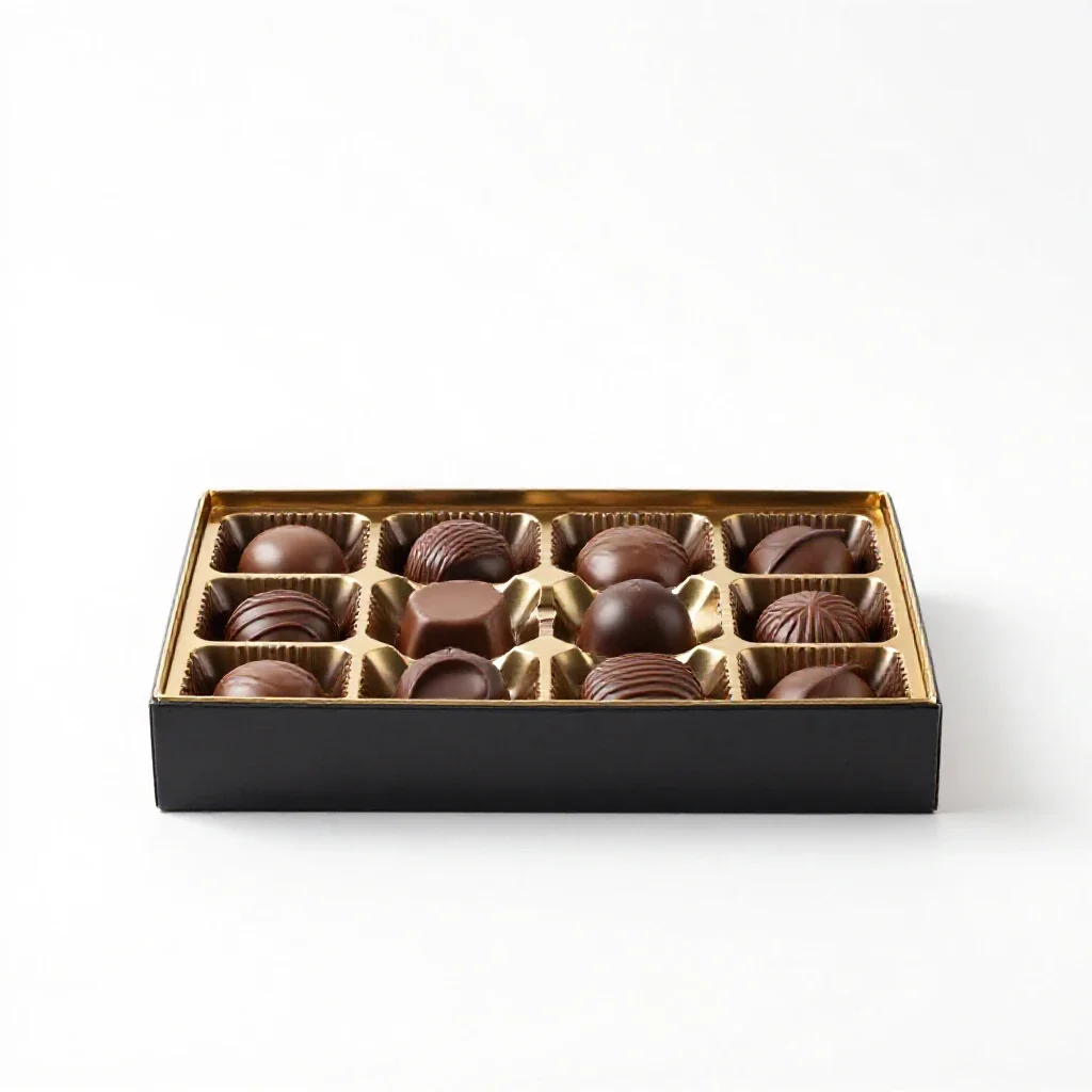 Box of chocolates isolated on a white background