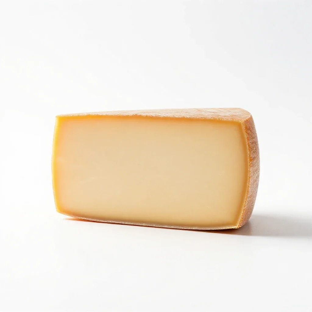 Cheese wheel wedge isolated on a white background