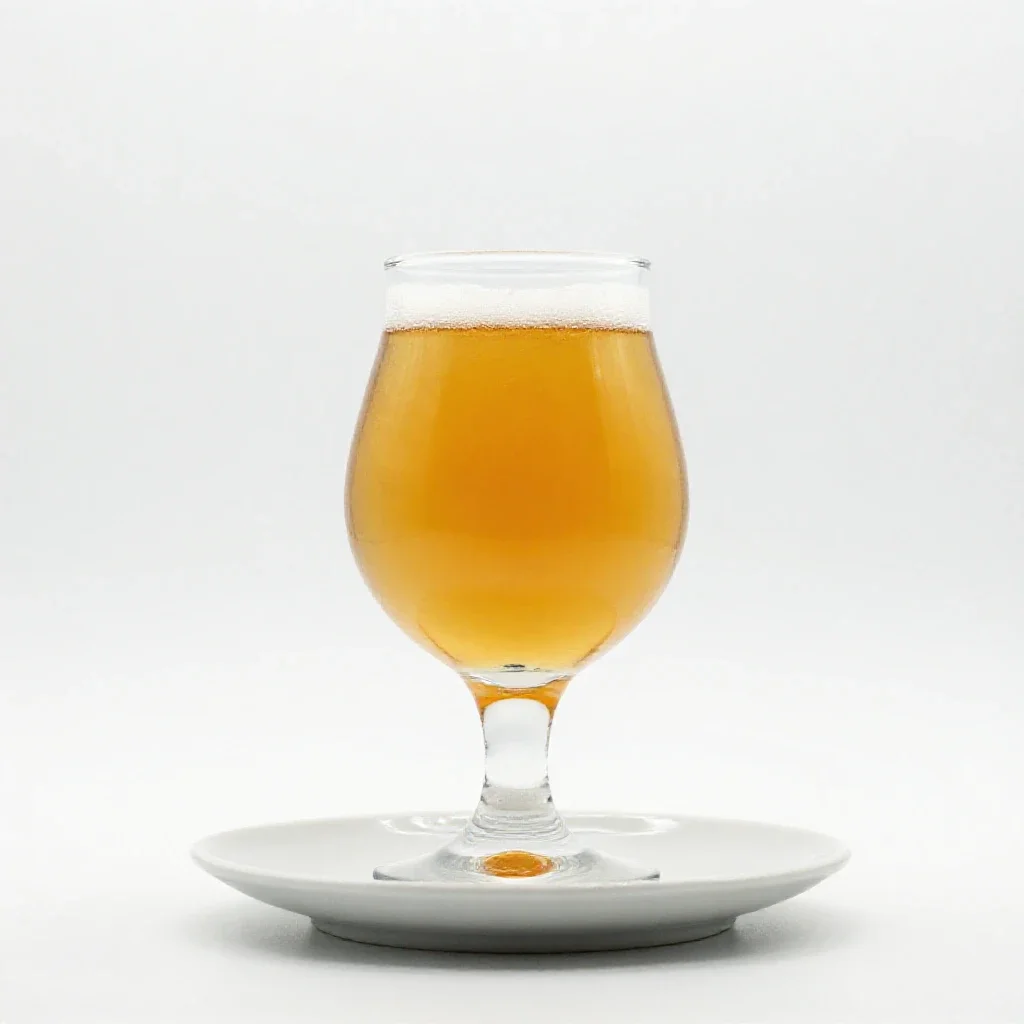 Craft beer in a tulip glass isolated on a white background