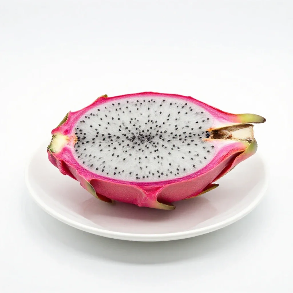 Dragon fruit halved isolated on a white background