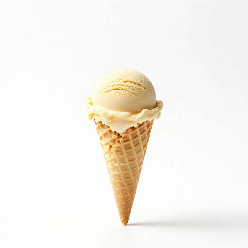 Gelato cone isolated on a white background