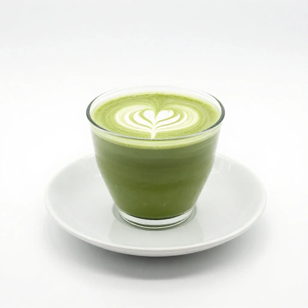 Matcha latte isolated on a white background