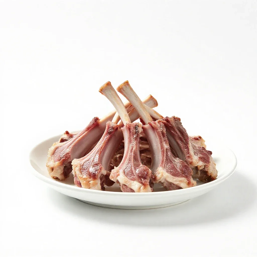 Rack of lamb isolated on a white background