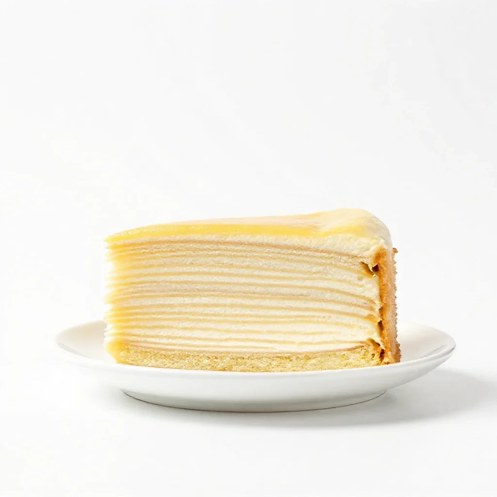 Slice of layer cake isolated on a white background