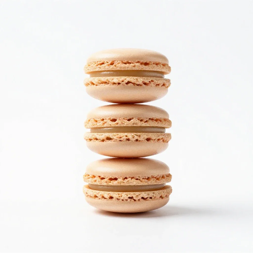 Stack of macarons isolated on a white background