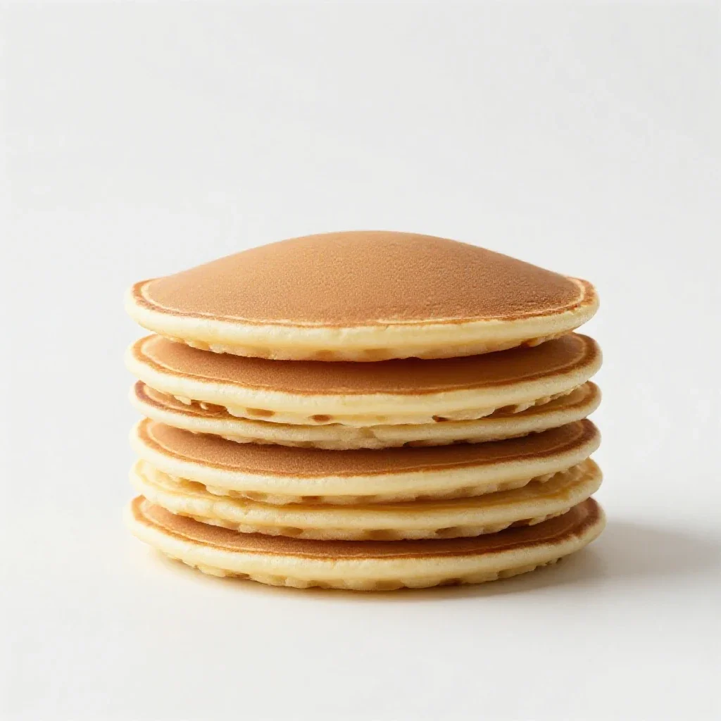 Stack of pancakes isolated on a white background