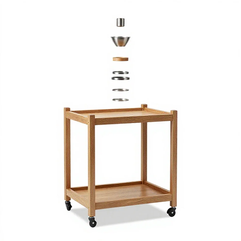 Bar cart isolated on a white background