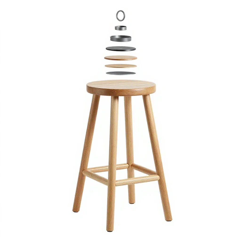 Bar stool with a footrest isolated on a white background