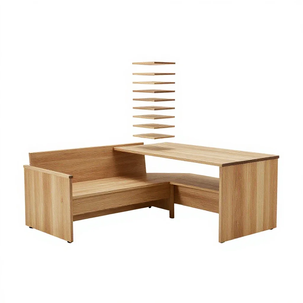 C-shaped sofa table isolated on a white background