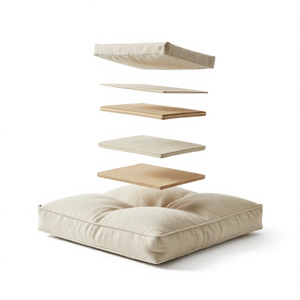 Floor cushion isolated on a white background