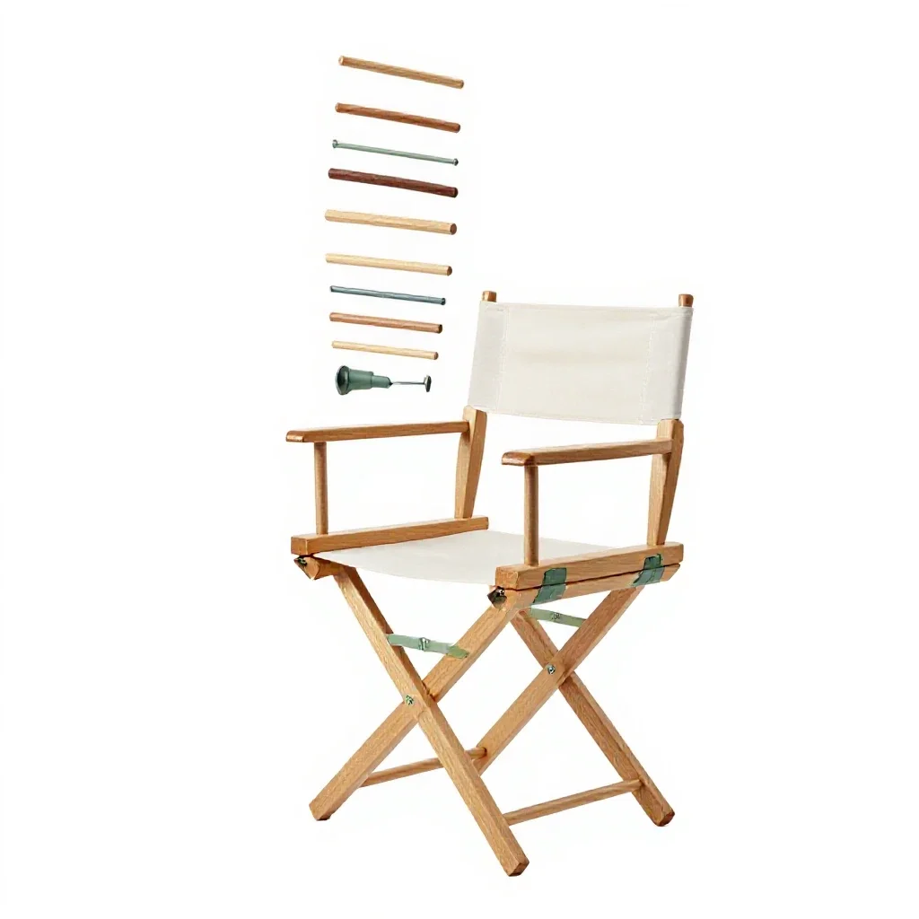Folding director's chair isolated on a white background