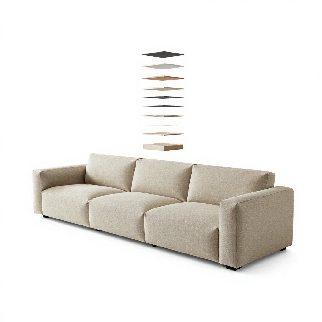Modular sofa section isolated on a white background