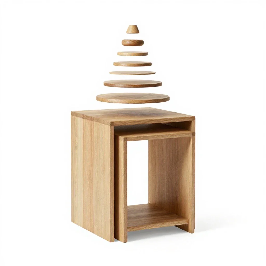 Nesting side table set isolated on a white background
