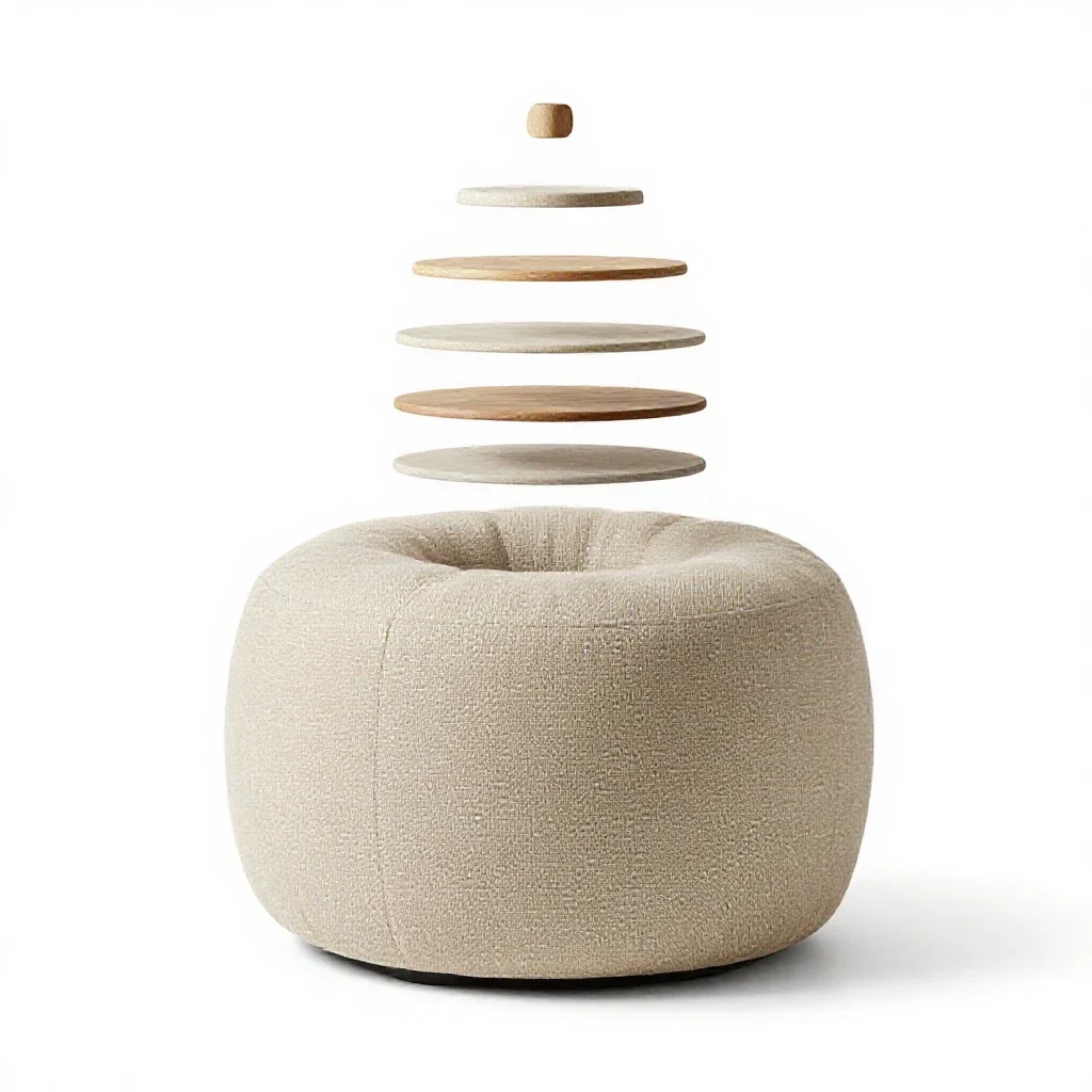 Pouffe ottoman isolated on a white background