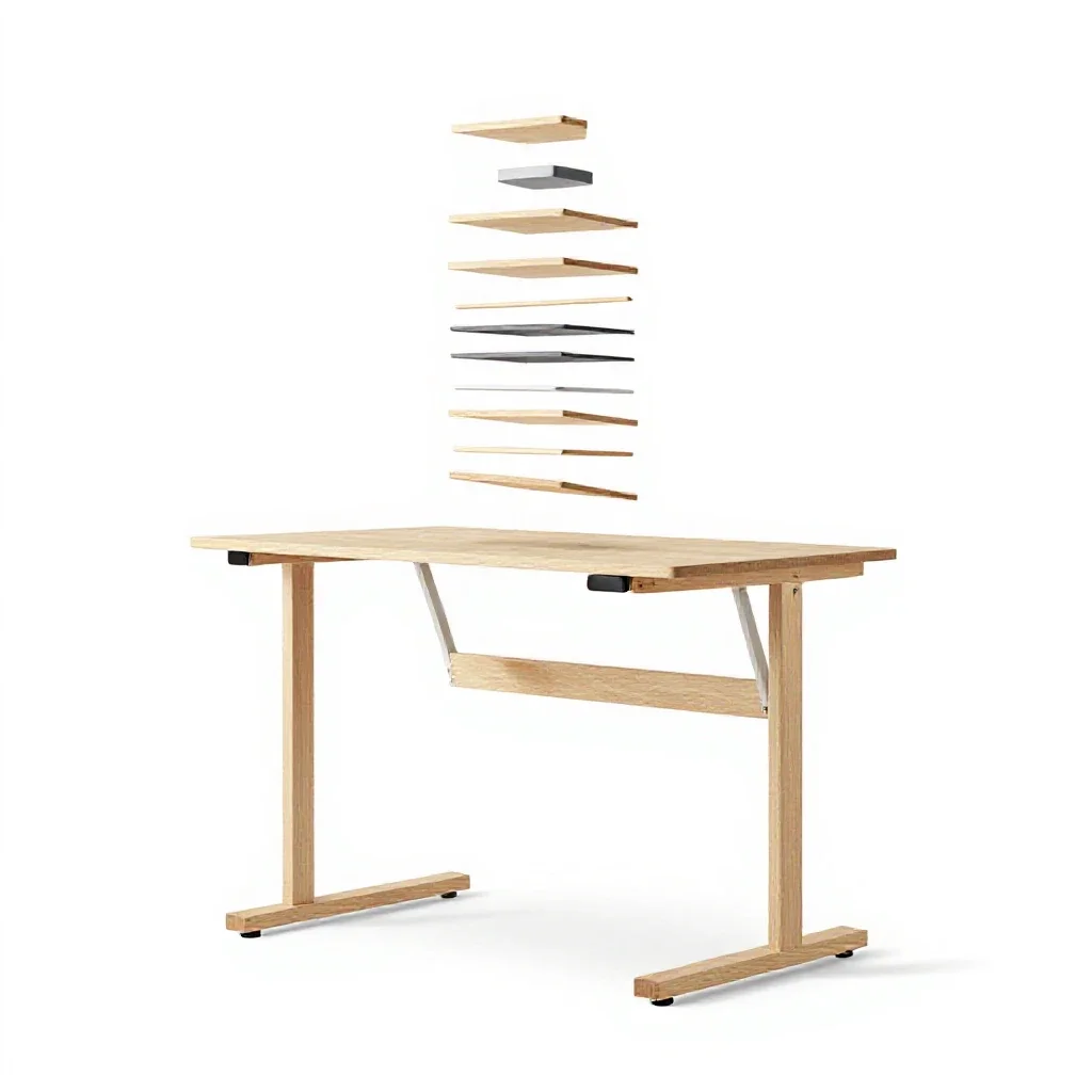 Standing desk frame isolated on a white background