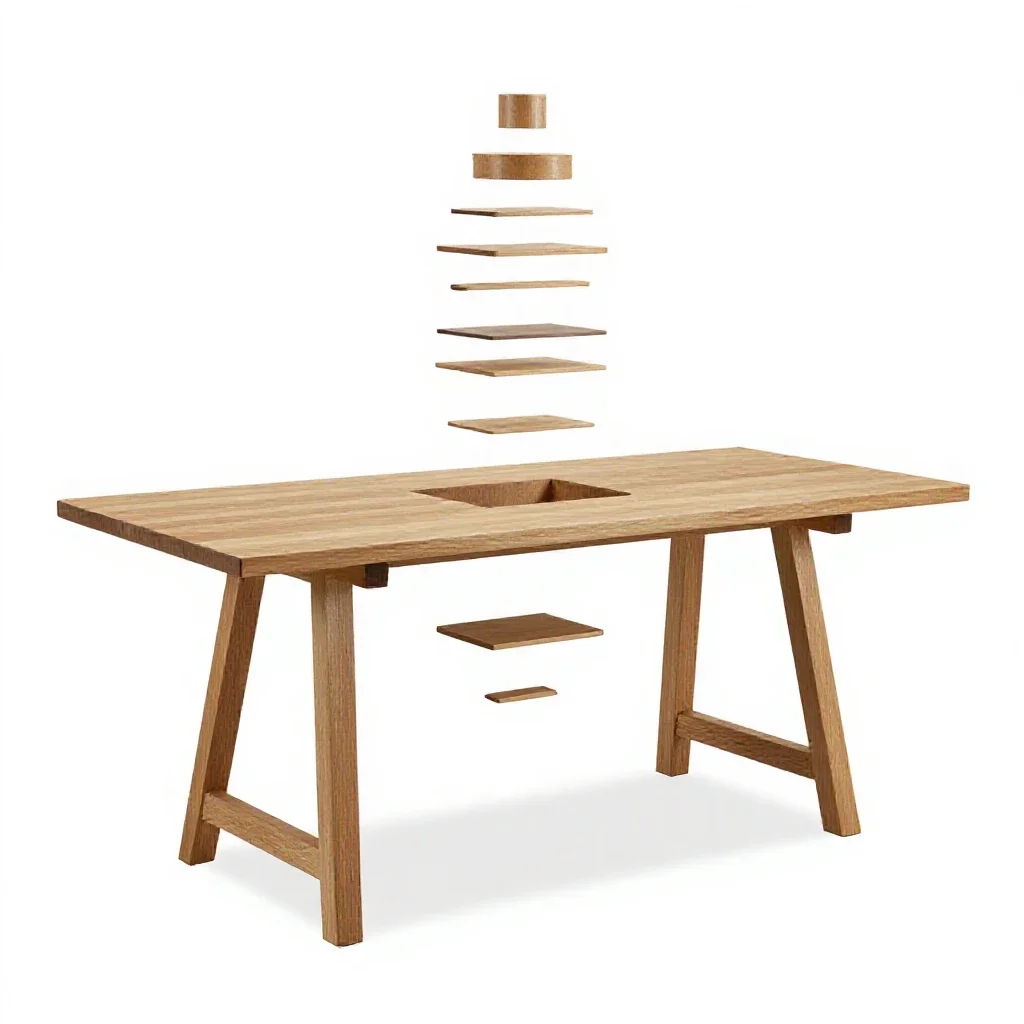 Trestle table isolated on a white background