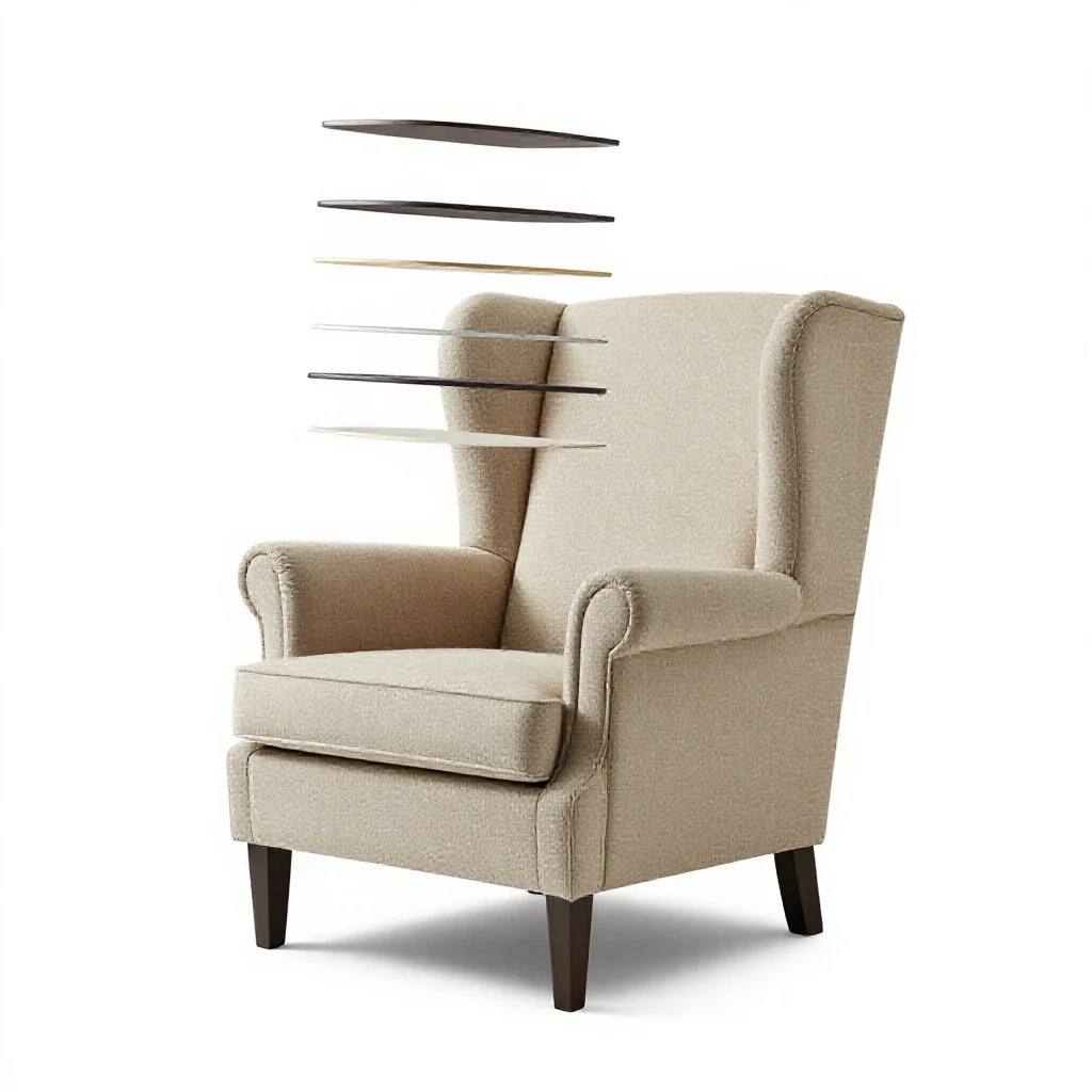 Wingback armchair isolated on a white background
