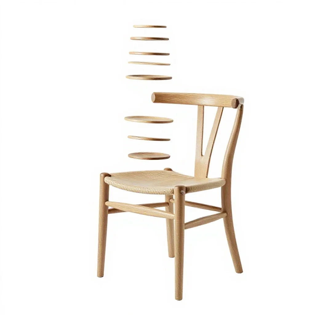 Wishbone dining chair isolated on a white background