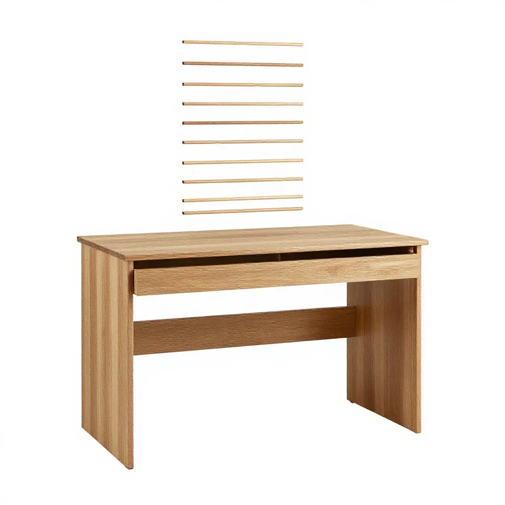 Writing desk with a drawer isolated on a white background