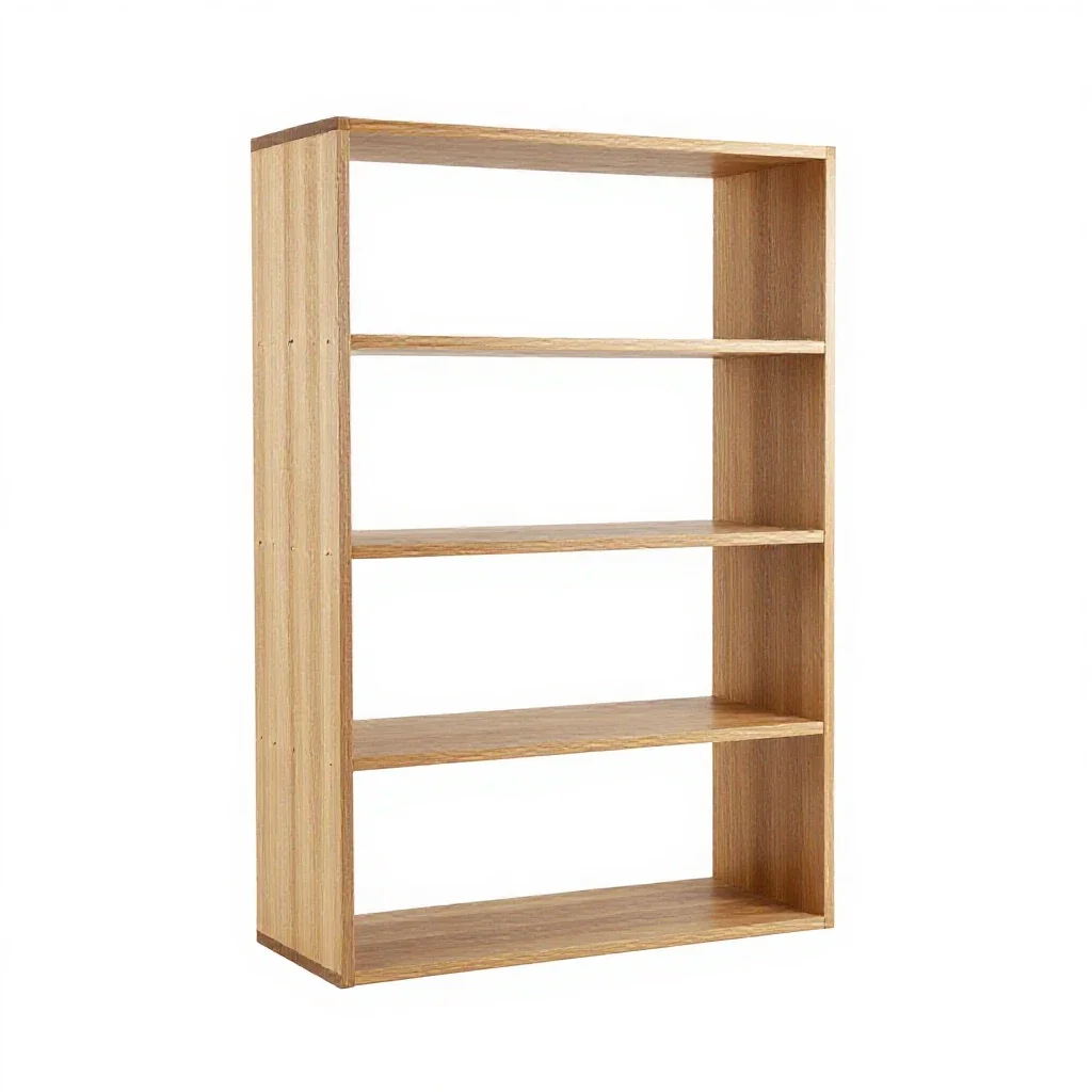 Open bookshelf isolated on a white background