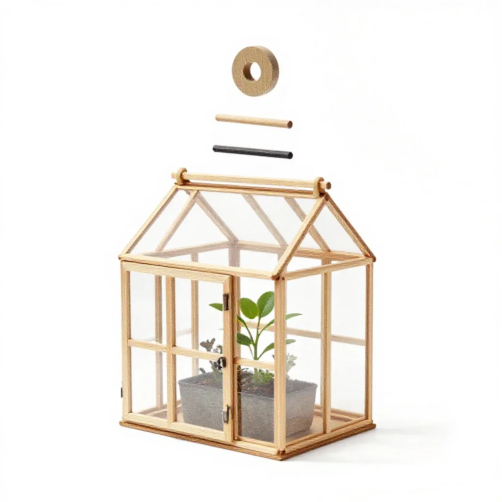 Mini greenhouse isolated on a white background