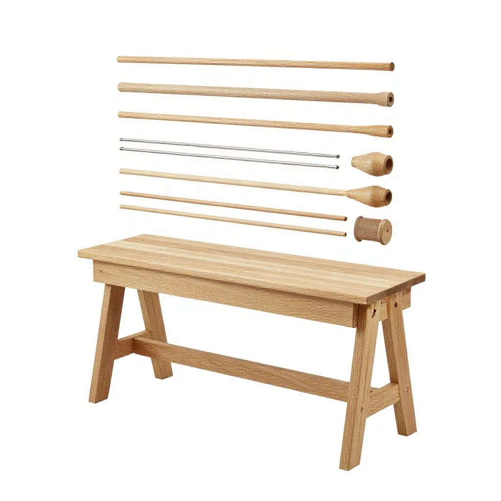 Potting bench isolated on a white background