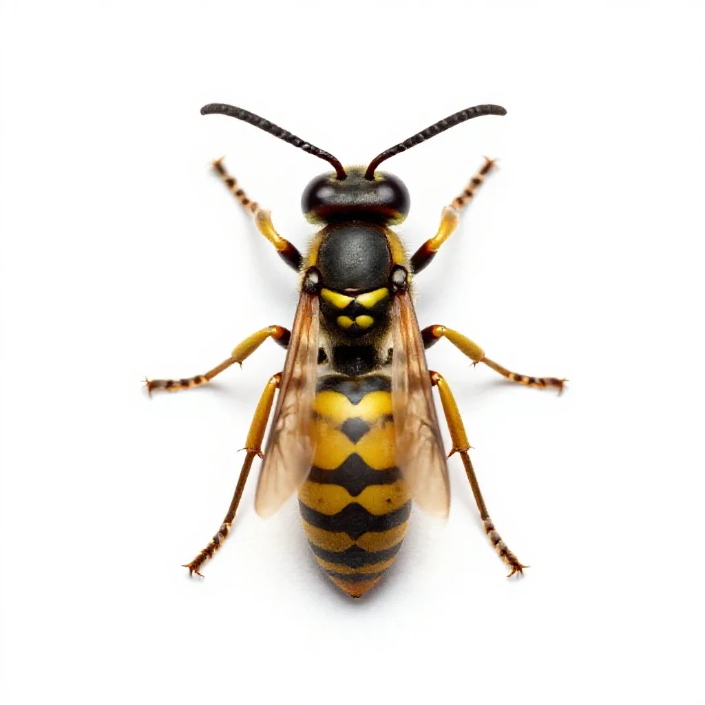 Paper wasp isolated on a white background